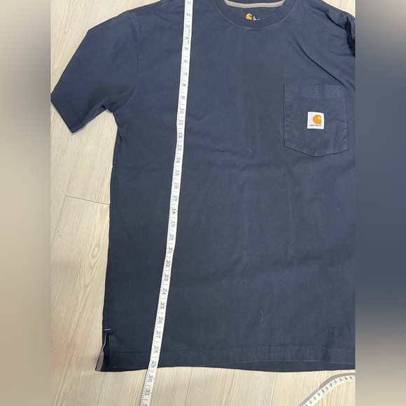 Carhartt  Heavyweight Short Sleeve Pocket Shop T Shirt Blue Size L Loose Fit - Picture 9 of 9